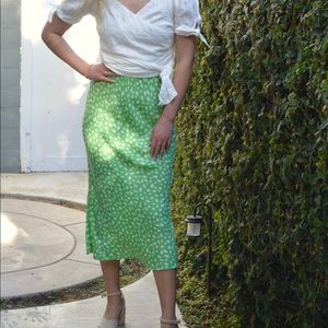 Green midi skirt